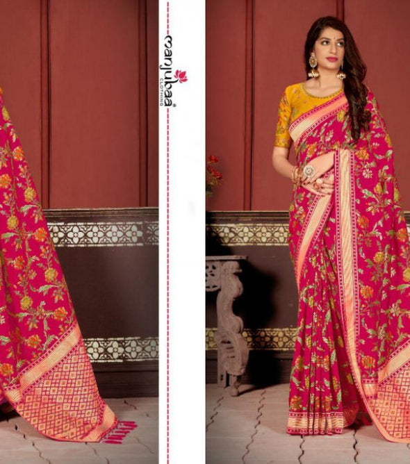 Manjubaa Mahahri Silk Saree Catalog Collection