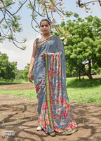 Shangrila Samiksha Georgette Prints With Designer Border Saree Catalog