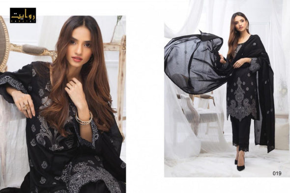 Rawayat Alzohaib Black & White Series Suits Catalog