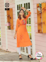 PK Fashion Class Vol-1 Rayon Straight Cut Kurti Catalog Collection