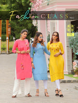 PK Fashion Class Vol-1 Rayon Straight Cut Kurti Catalog Collection