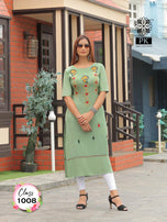 PK Fashion Class Vol-1 Rayon Straight Cut Kurti Catalog Collection