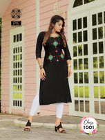 PK Fashion Class Vol-1 Rayon Straight Cut Kurti Catalog Collection