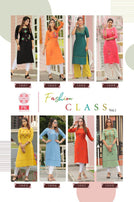 PK Fashion Class Vol-1 Rayon Straight Cut Kurti Catalog Collection