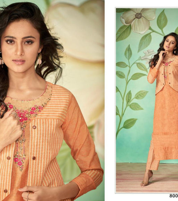 Arihant Nx Vamika Sabha Cotton Silk Kurti With Pant Catalog Collection