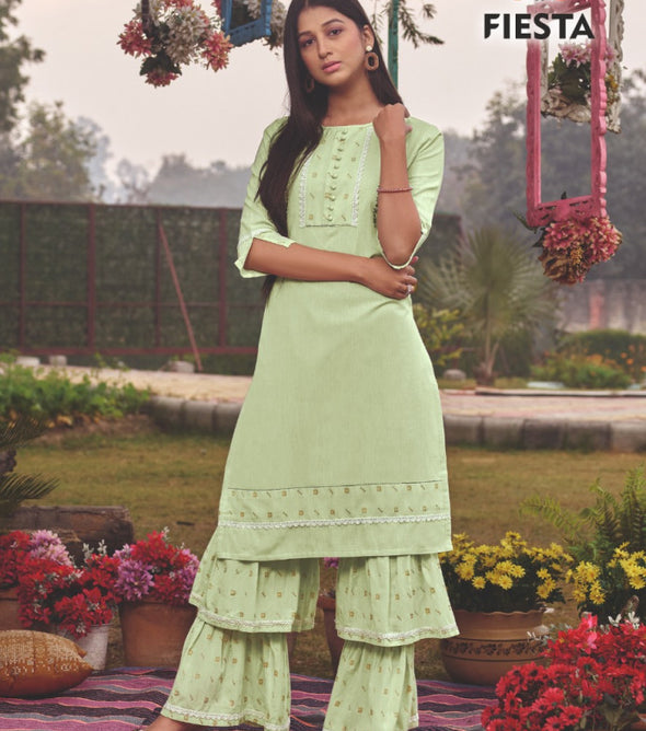 Fiesta Minaar Kurti With Sharara Catalog Collection