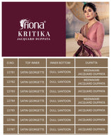 Fiona Kritika Jaquard Dupatta Straight Satin Georgette Suits Catalog