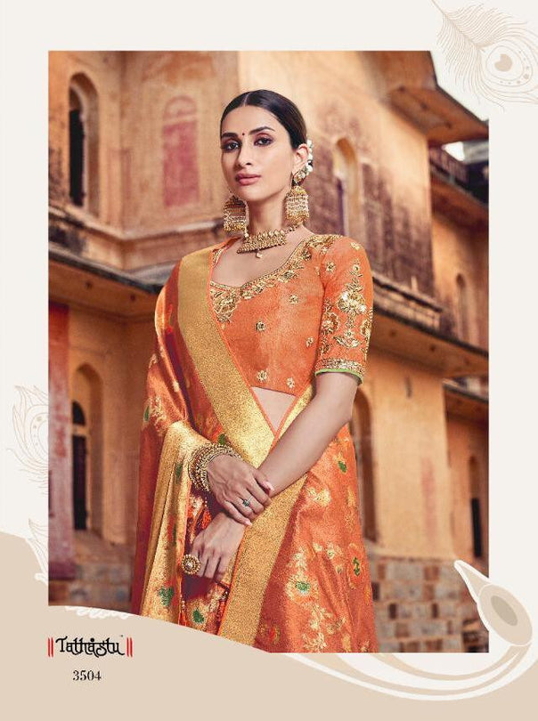 Tathastu 3501-3509 Series Silky Festival Wear Ethnical Saree Catalog