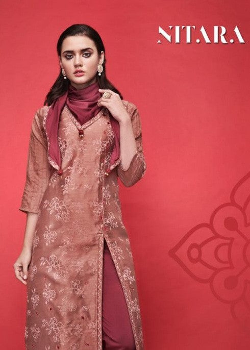 Nitara Scarlet Top Bottom and Sacarf Pair Catalog Collection