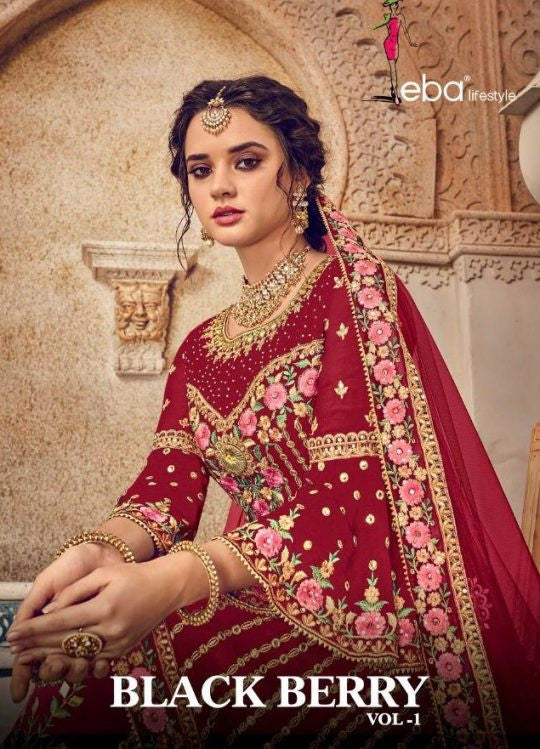 Eba Lifestyle Black Berry Vol-1 Plazzo Style Suits Catalog