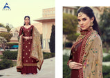 Alisa Raas Plazzo Style Silk Jacquard Salwar Suits Catalog