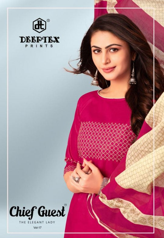 Deeptex Chief Guest Vol-17 Printed Cotton Dress Material Catalog