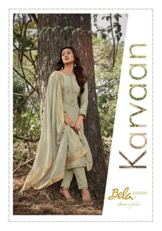 Bela Fashion Karvaan Maslin Fabric Straight Salwar Suits Catalog Collection