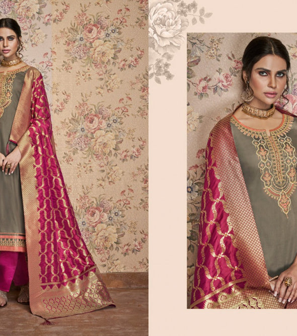 Kessi Virasat Vol-6 Jam Silk With Khatli Work Straight Suits Catalog