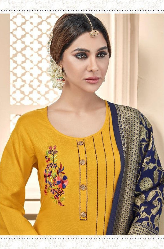 AVC Raas Heavy Cotton Slub Dress Material Catalog