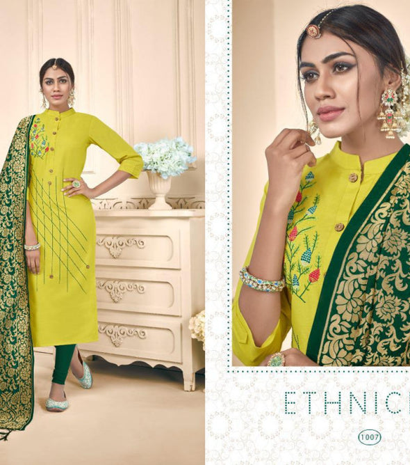 AVC Raas Heavy Cotton Slub Dress Material Catalog