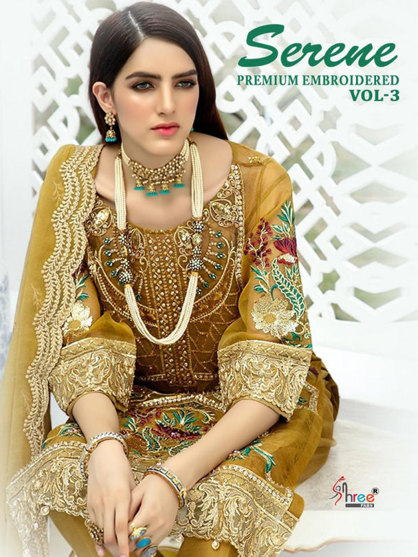 Shree Fabs Serene Vol-3 Premium Embroidered Pakistani Style Suits Catalog