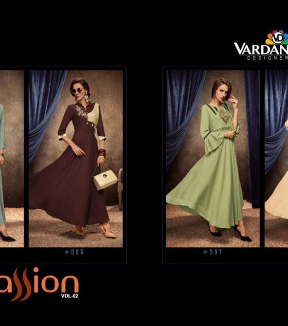 Vardan Designer Passion Vol-2 Long Kurti Catalog