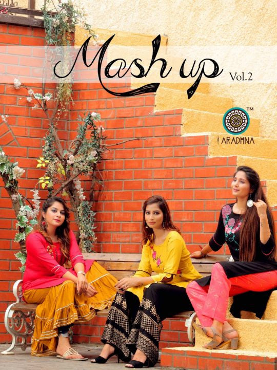 Aradhana Fashion Mashup Vol-2 Kurti Sharara Skirt Pant Pair Catalog