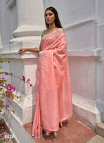 Shangrila Shantam Pure Weaving Linen Saree With Kalamkari Tread Work Saree Catalog