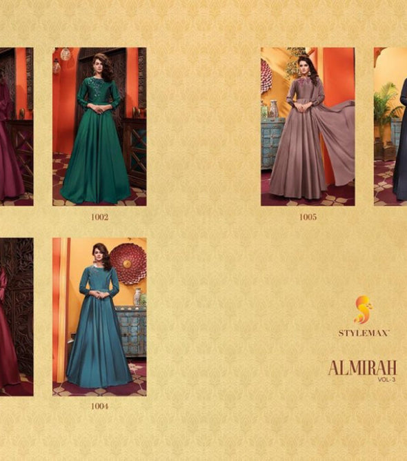 Stylemax Almirah Vol-3 Silk Long Gowns Catalog Collection