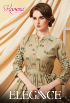 Kanasu Elegance Rayon Gold Print Anarakli Type Kurtis Catalog