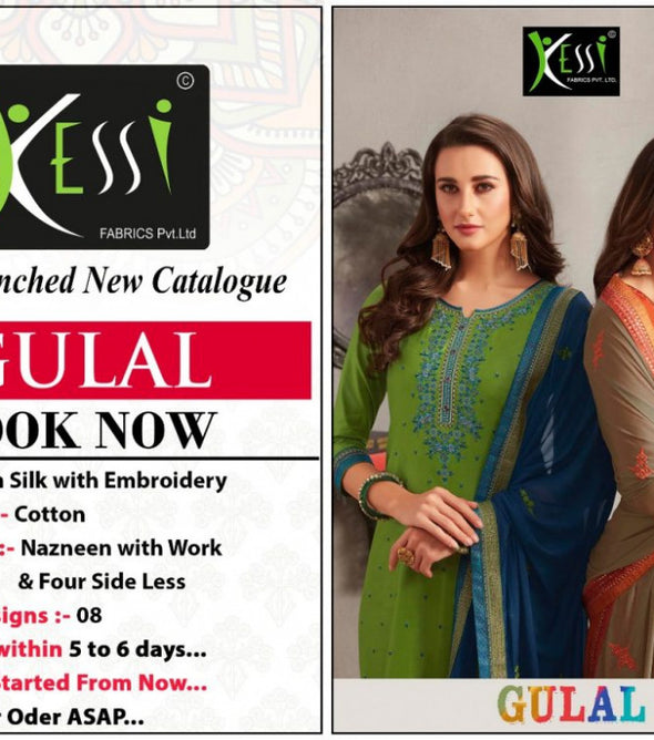 Kessi Gulal Jam Silk Embroidery Work Slawar Suits Catalog