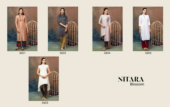 Nitara Blossom Silk Jacquard Kurti With Bottom Catalog