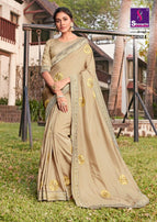 Shangrila Fashion Frame Dola Silk Saree With Designer Embroidery Work And Swarouski Touch Catalog