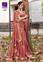 Shangrila Fashion Frame Dola Silk Saree With Designer Embroidery Work And Swarouski Touch Catalog