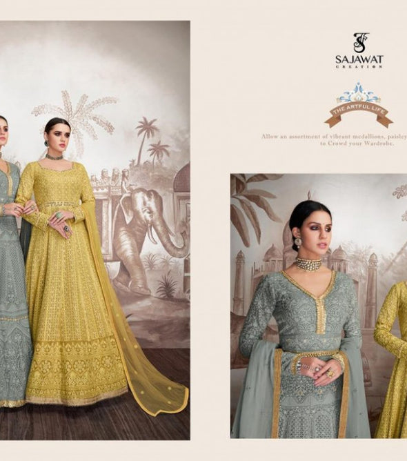 Sajawat Creation Meraki Vol-4 Georgette Readymade Salwar Kameez Catalog