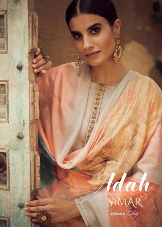 Glossy Simar Adah Plazzo Style Jam Satin Suits Catalog