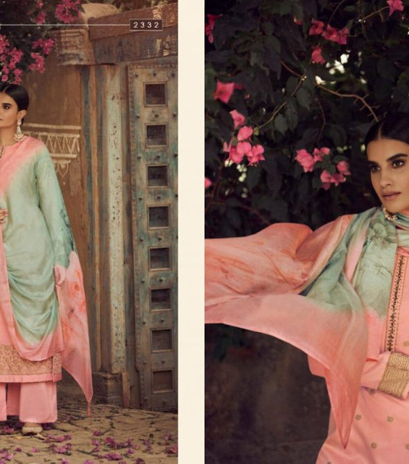 Glossy Simar Adah Plazzo Style Jam Satin Suits Catalog