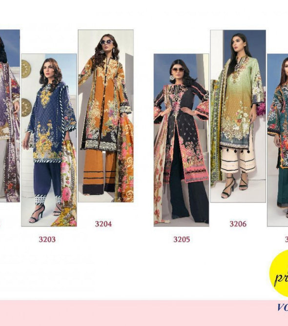 M Prints Vol-3 Pakistani Style Cotton Printed Suits Catalog