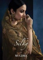 Mugdha Silky 11054-11058 Series Satin Georgette Gown Catalog Catalog