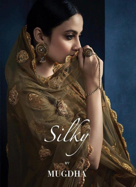 Mugdha Silky 11054-11058 Series Satin Georgette Gown Catalog Catalog