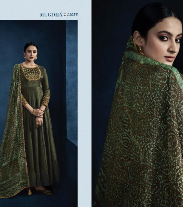 Mugdha Silky 11054-11058 Series Satin Georgette Gown Catalog Catalog