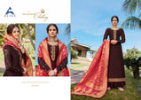 Alisa Amira Vol-14 Banaras Satin Georgette Party Wear Suits Catalog