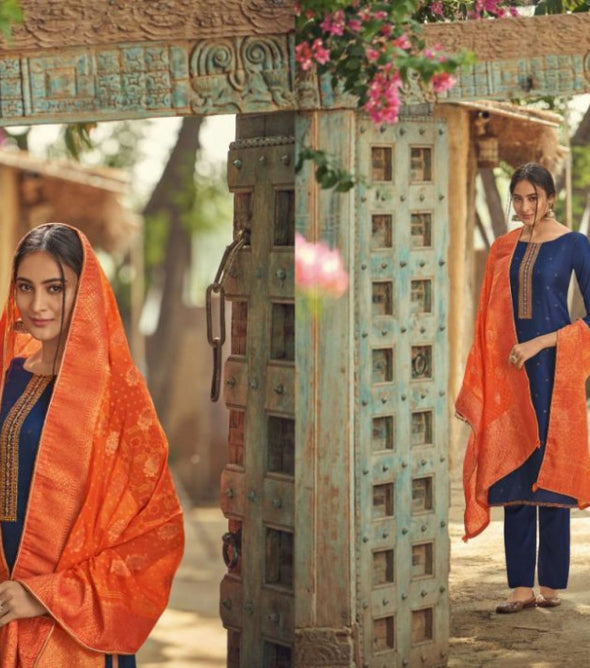 Shahnaz Arts Diyah Tussar Silk Suits Catalog Collection