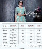 Zikkra Vol-14 Net Fabric Party Wear Lehenga Choli Catalog