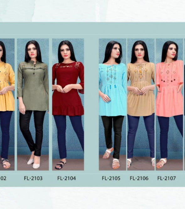STF Florence Vol-21 Rayon Slub Stylish Short Tops Catalog