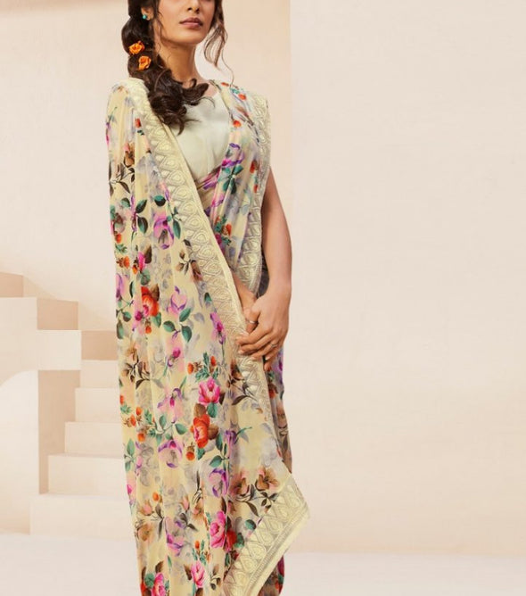 Shangrila Kamini Vol-14 Georgette With Kalamkari Border Saree Catalog
