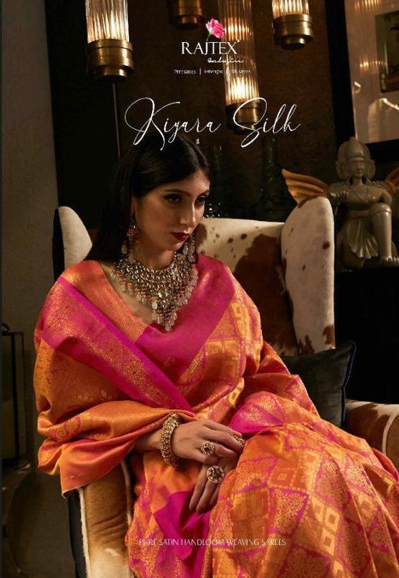 Rajtex Kiyara Silk Pure Satin Saree Catalog Collection