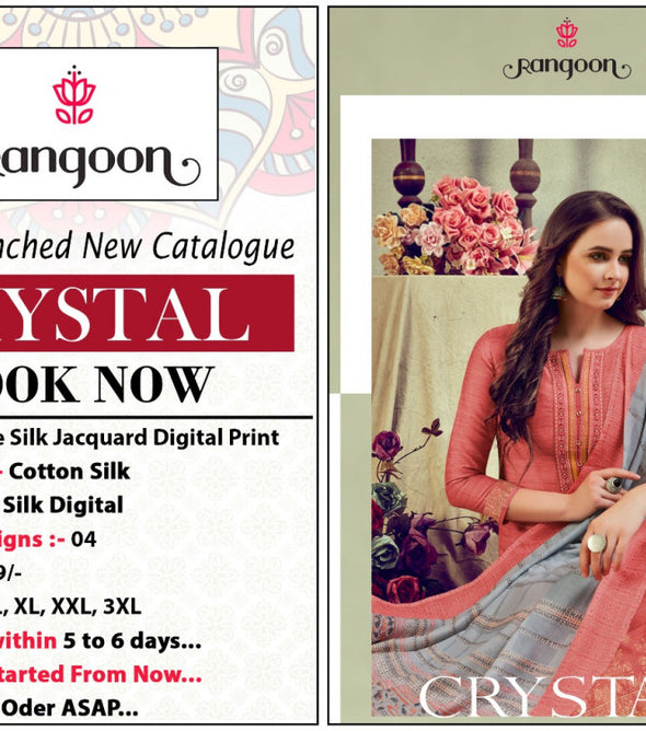 Kessi Rangoon Crystal Straight Pattern Readymade Salwar Suits Catalog