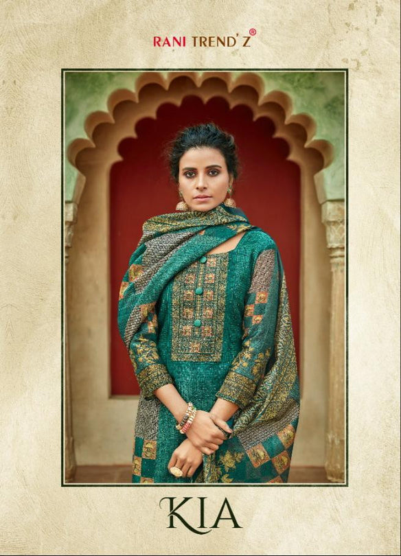Rani Trendz Kia Chanderi Silk Straight Pattern Suits Catalog