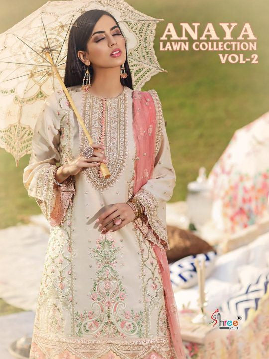 Shree Fabs Anaya Lawn Collection Vol-2 Pakistani Style Suits Catalog