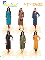 Karissa Vintage Heavy Rayon Straight Cut Kurti Catalog Collection