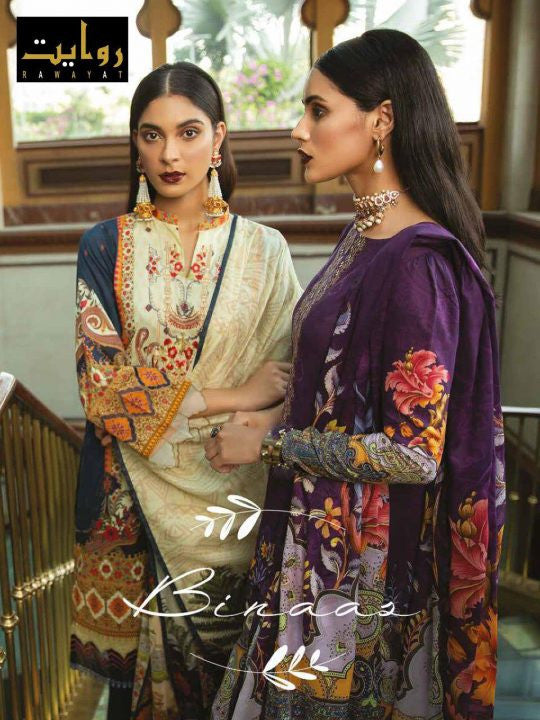 Rawayat Binaas Luxury Lawn Collection Pakistani Suits Catalog