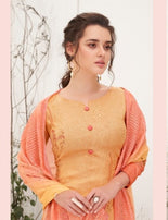 Karma Trendz Riwaaz 332 Series Heavy Maslin Digital Print With Work Suits Catalog