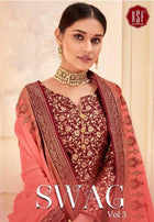RSF Swag Vol-3 Silk Jacquard Plazzo Style Suits Catalog